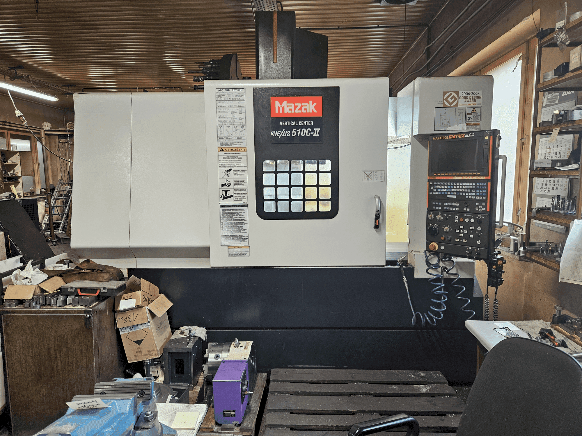 A Mazak NEXUS VCN 510C-II  gép elölnézete