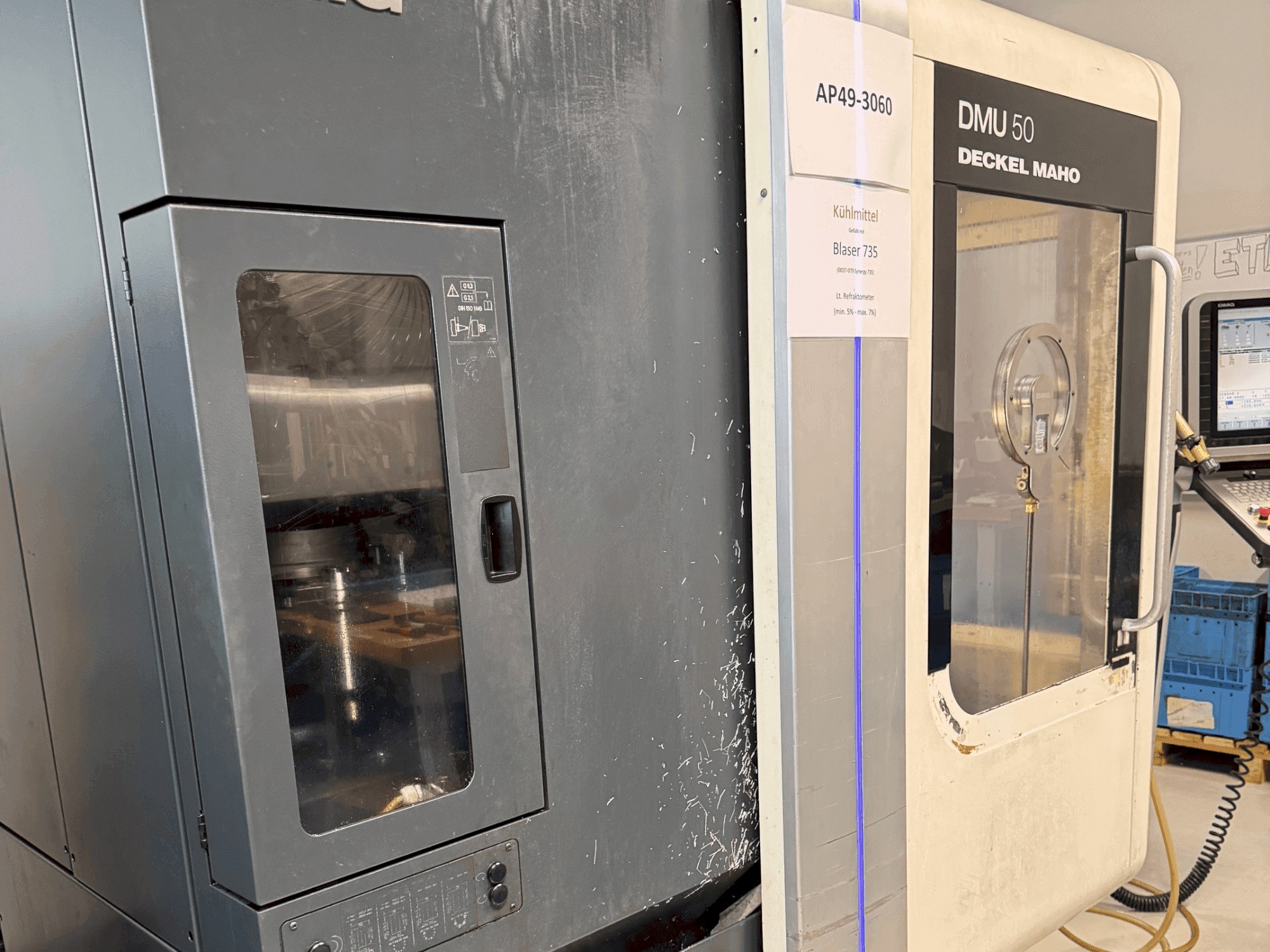 A DMG DECKEL MAHO DMU 50  gép elölnézete