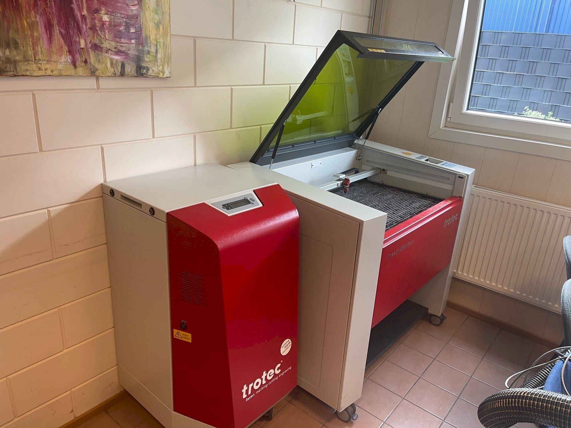 A Trotec Speedy 360 flexx  gép elölnézete