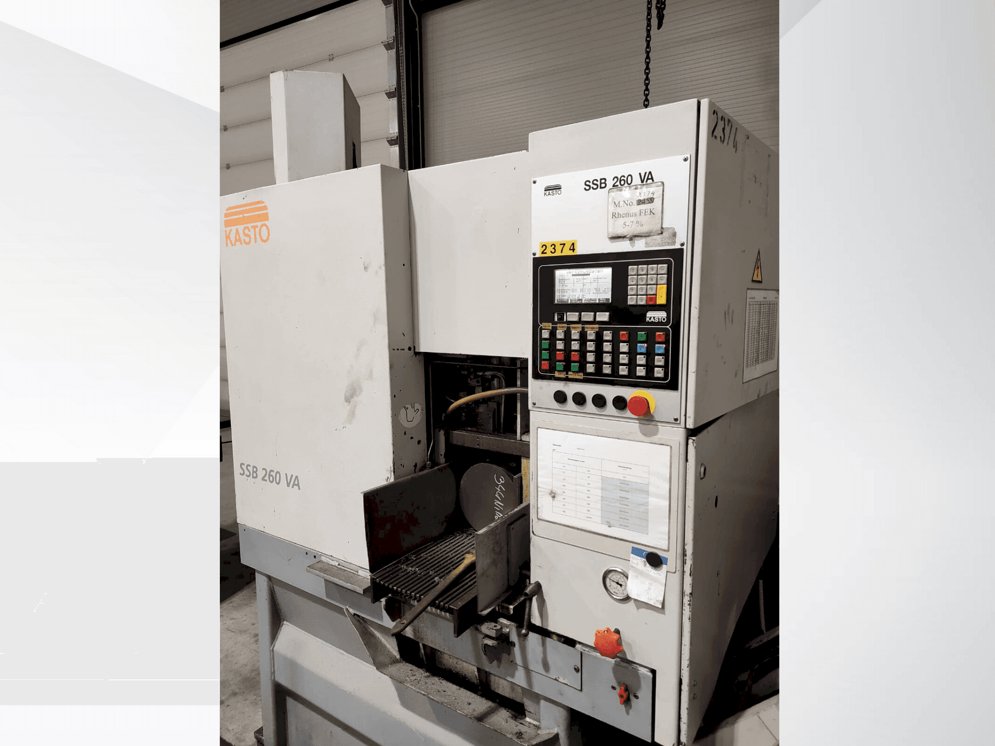 A KASTO SSB 260 VA  gép elölnézete