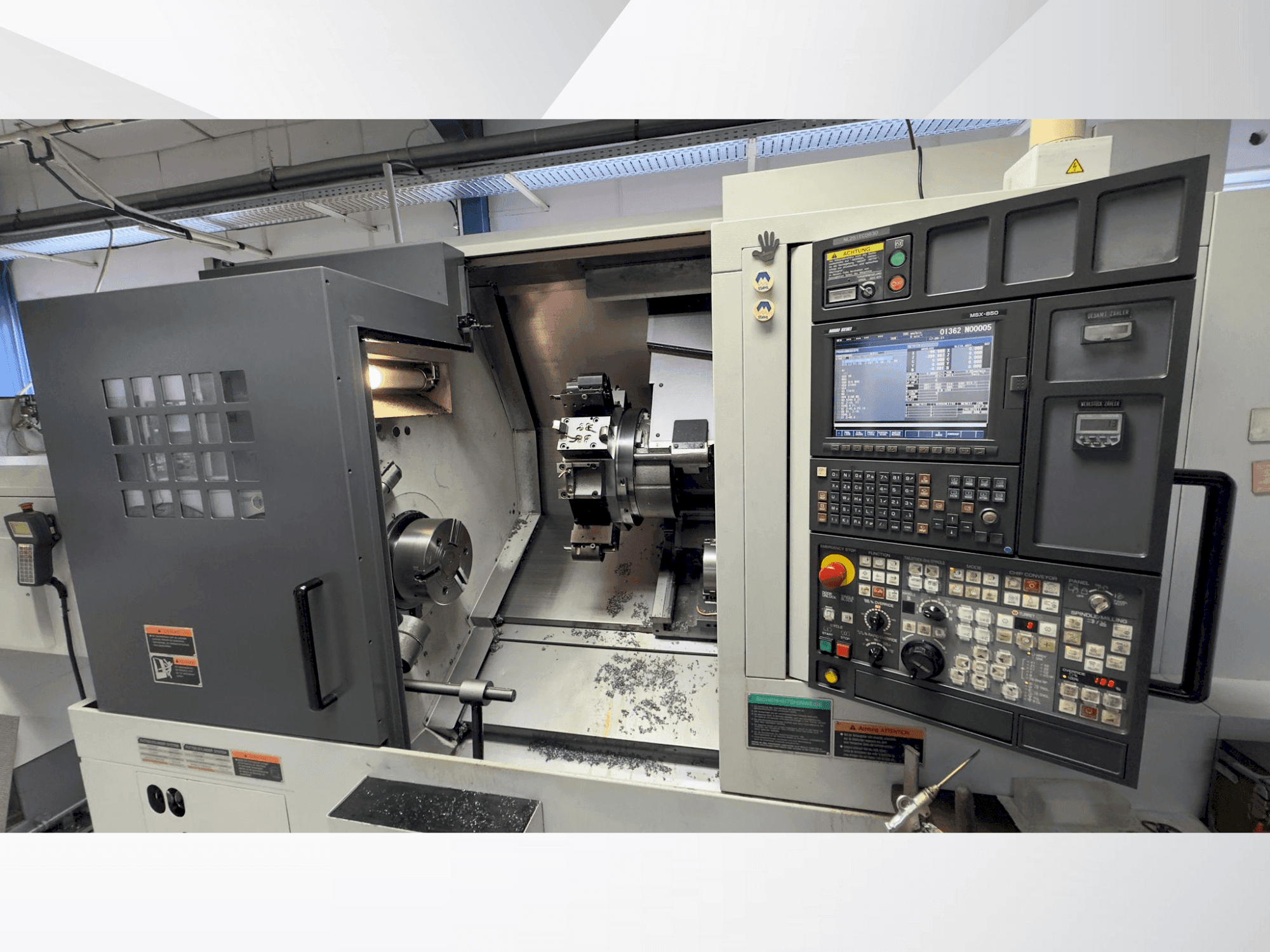 A MORI SEIKI NL 2500 SY/700  gép elölnézete